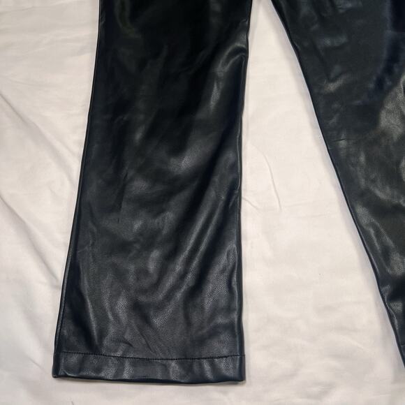 7 FOR ALL MANKIND PANTS Women Size L Black Faux Leather 5-Pocket Classic NEW NWT - Picture 14 of 16